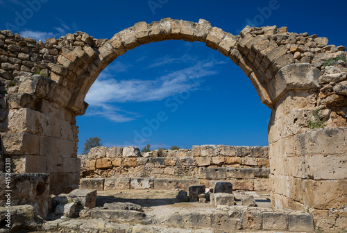 Saranta Kolones (Forty columns castle) inside the Paphos Archaeological Park, Cyprus