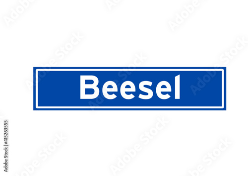 Beesel isolated Dutch place name sign. City sign from the Netherlands. photo