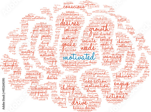 Motivated Word Cloud on a white background. 