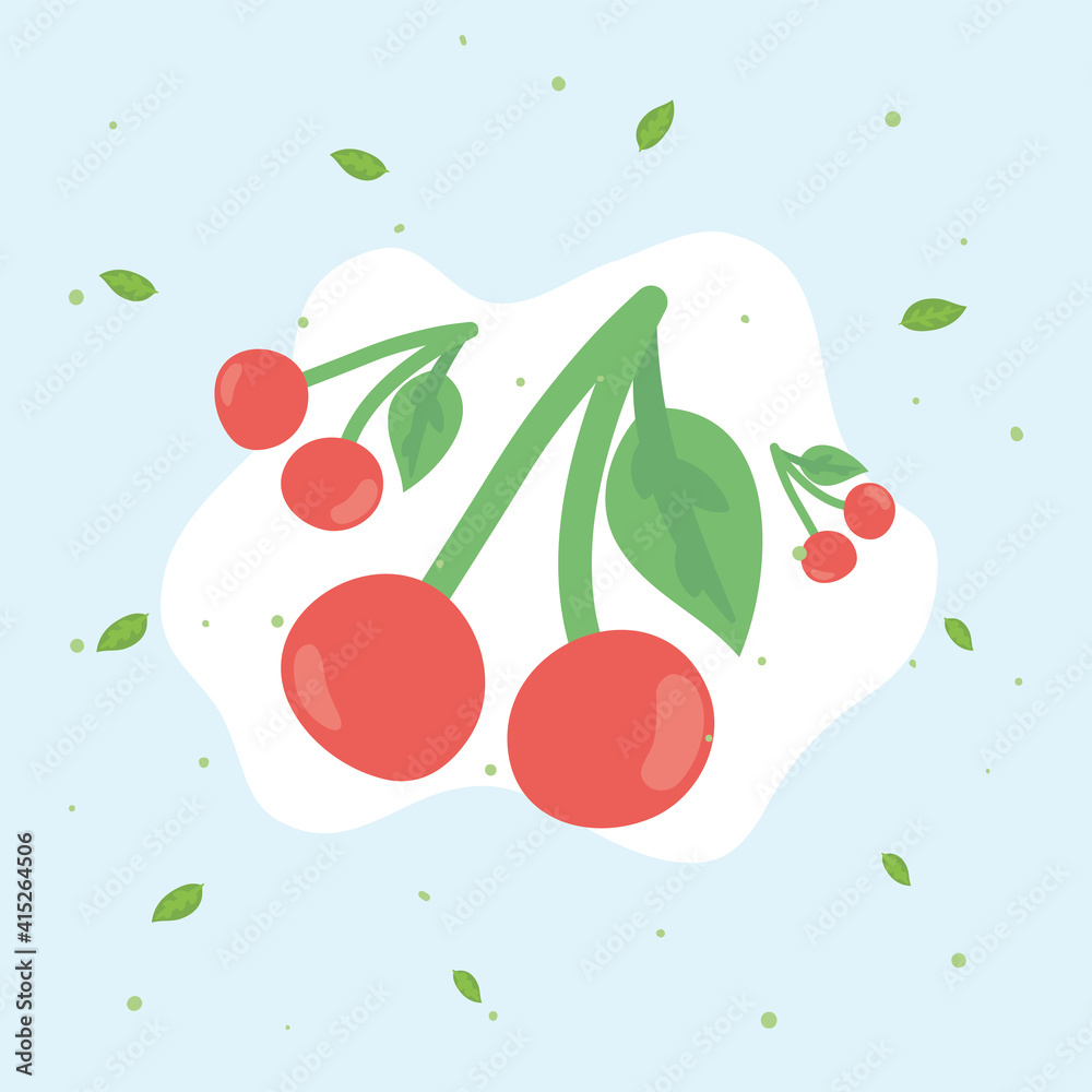 Healthy food cherries fruits vector design Healthy food cherries fruits vector design