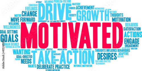 Motivated Word Cloud on a white background. 