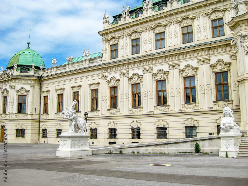 Upper Belvedere Palace exterior partial view, at Belvedere building complex, Vienna, Austria