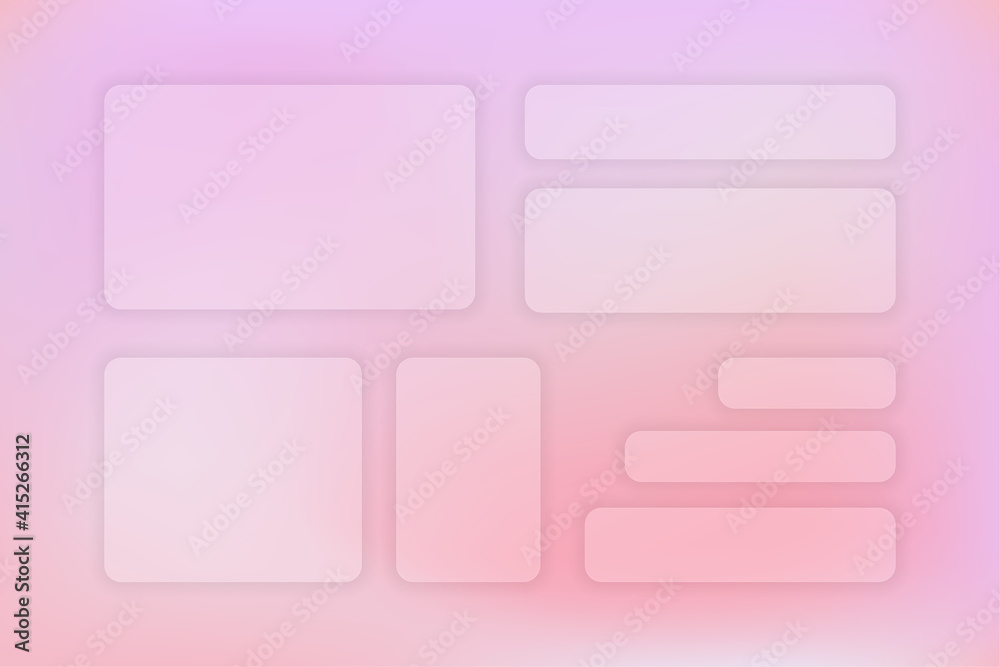 Abstract gradient background. Transparent frame in glass morphism style Abstract gradient background. Transparent frame in glass morphism style
