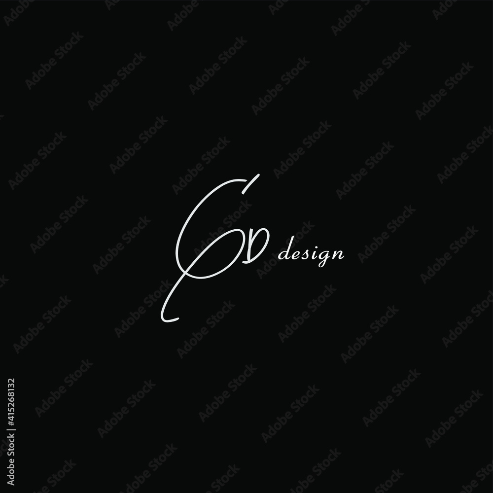 GD design initials logo isolated black