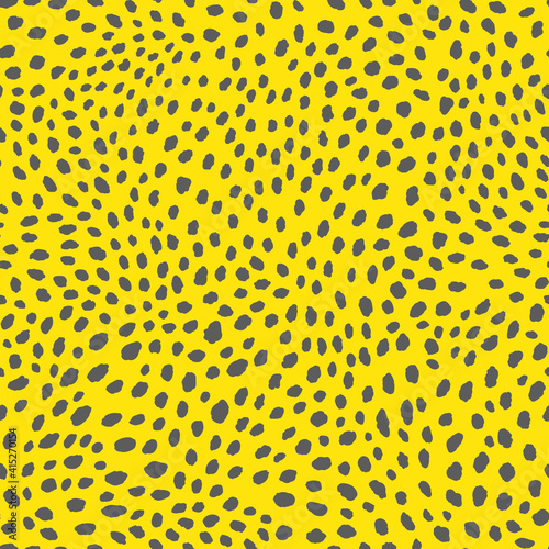 Abstract modern leopard seamless pattern. Animals trendy background. Yellow and grey decorative vector stock illustration for print  card  postcard  fabric  textile. Modern ornament of stylized skin