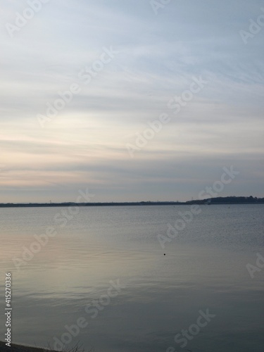 Sunset scene in  lake of  Orient in Aube  France