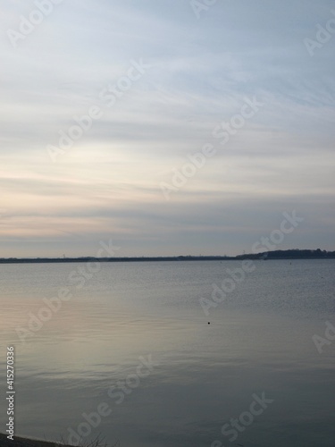 Sunset scene in  lake of  Orient in Aube, France