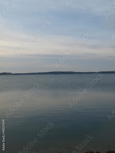 Sunset scene in  lake of  Orient in Aube  France