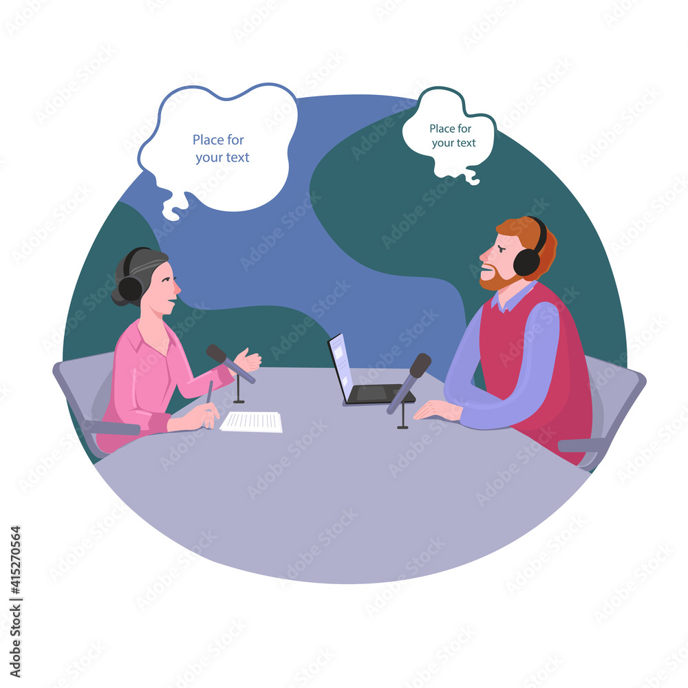 vector flat radio conversation illustration