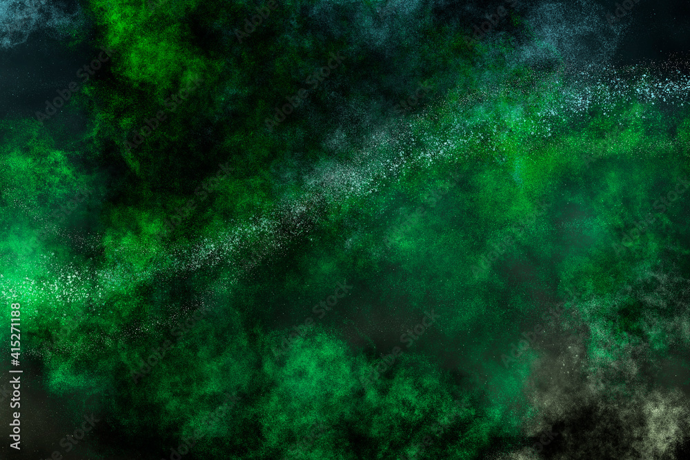 Galaxy Space Background Green - Por MathMS