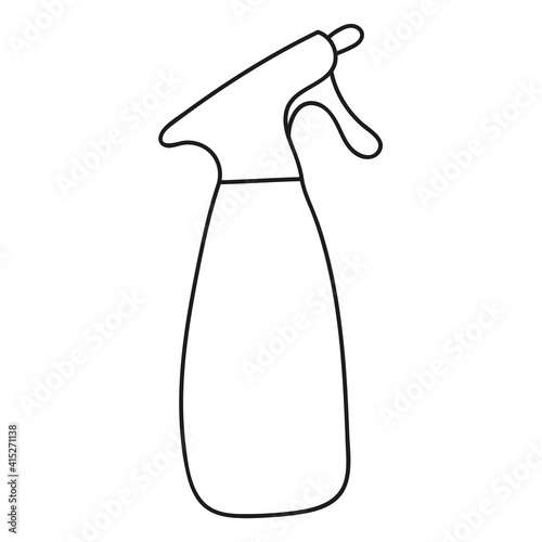 spray bottle for disinfecting or spraying plants in doodle style
