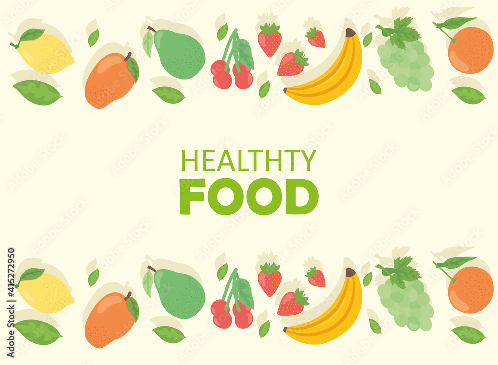 Healthy food fruits symbol group vector design Healthy food fruits symbol group vector design