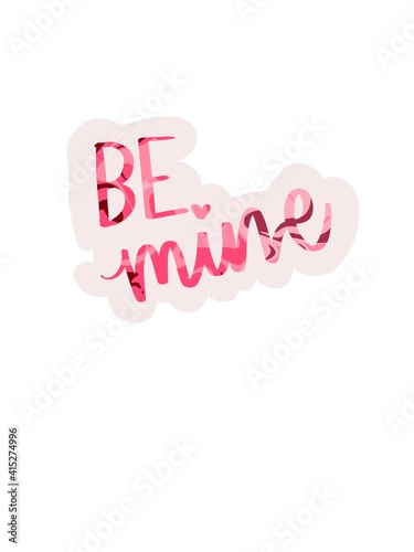 Be Mine Valentine’s Day message written in pink marble paper