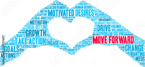 Move Forward Word Cloud on a white background. 