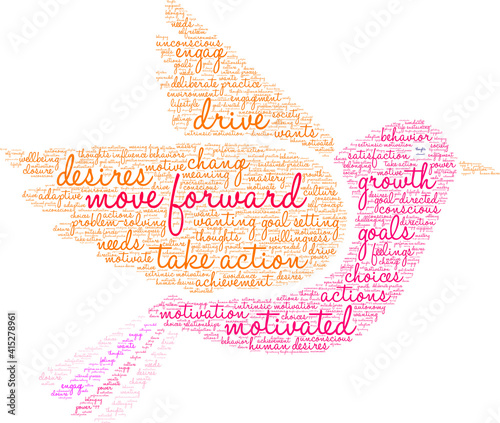Move Forward Word Cloud on a white background. 