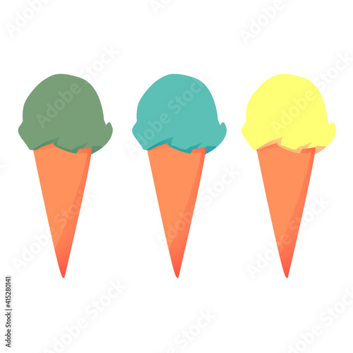 ice cream in illustration or vector art