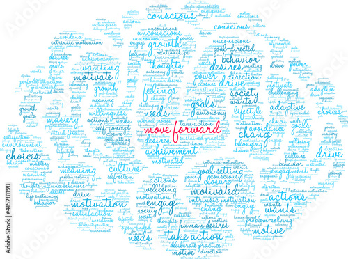 Move Forward Word Cloud on a white background. 