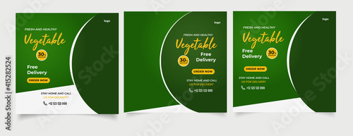 Healthy food and vegetable social media post template
