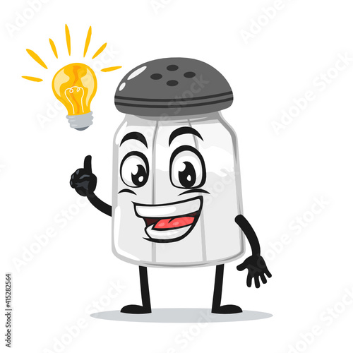 vector illustration of salt shaker mascot or character got idea