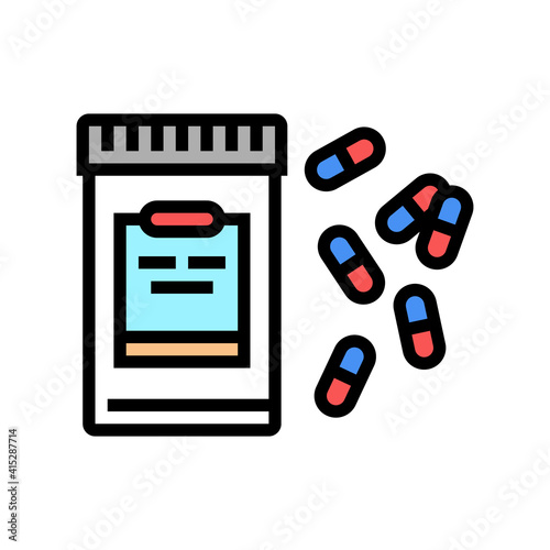 anesthesia drugs pills and container color icon vector. anesthesia drugs pills and container sign. isolated symbol illustration
