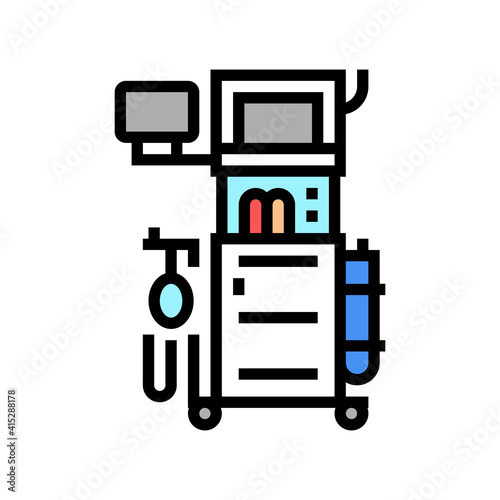 anesthesia machine color icon vector. anesthesia machine sign. isolated symbol illustration