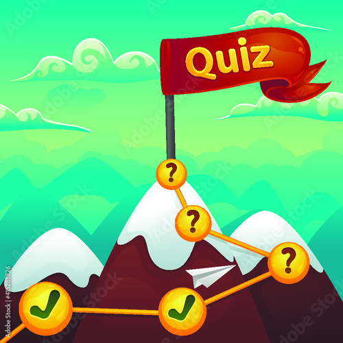 Quiz game vector illustration. Test  exam  answer  education  learning  internet  lottery. Concept for Web  Mobile  Presentations.