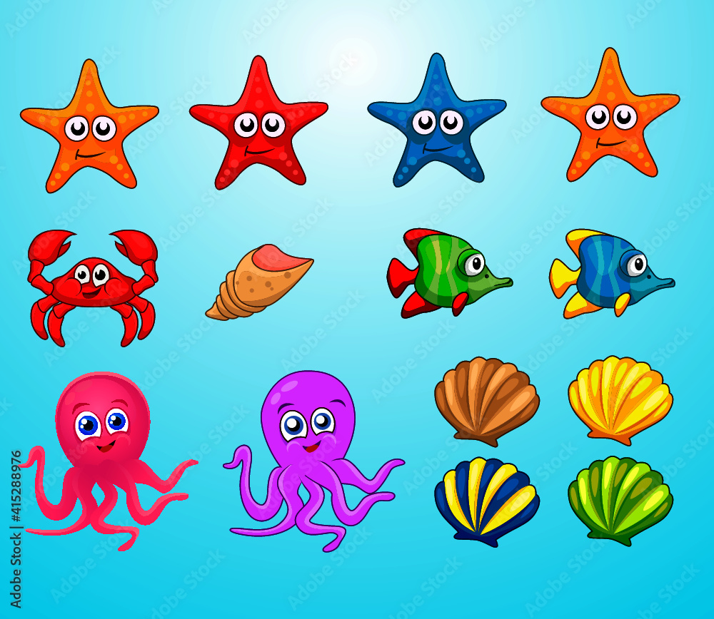 Fototapeta premium Sea vector icons set