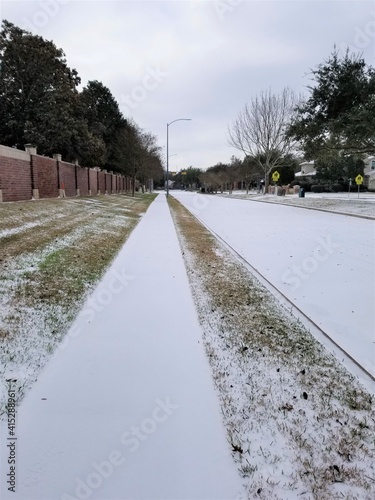 Icy road conditions in Houston Texas 