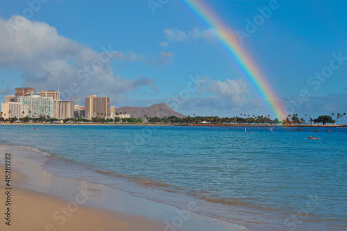 Rainbow over Diamond Head Oahu Hawaii