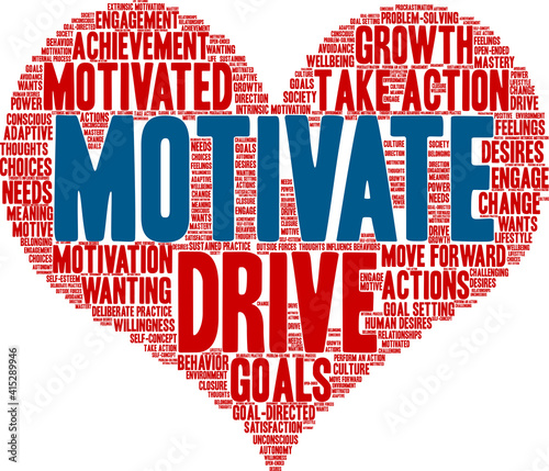 Motivate Word Cloud on a white background. 