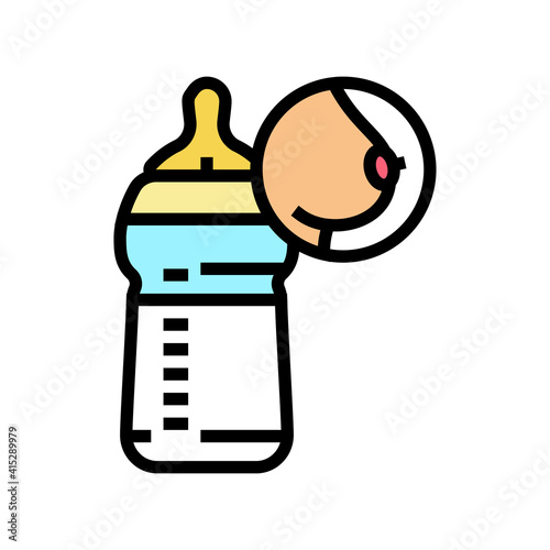 bottle feeding color icon vector. bottle feeding sign. isolated symbol illustration