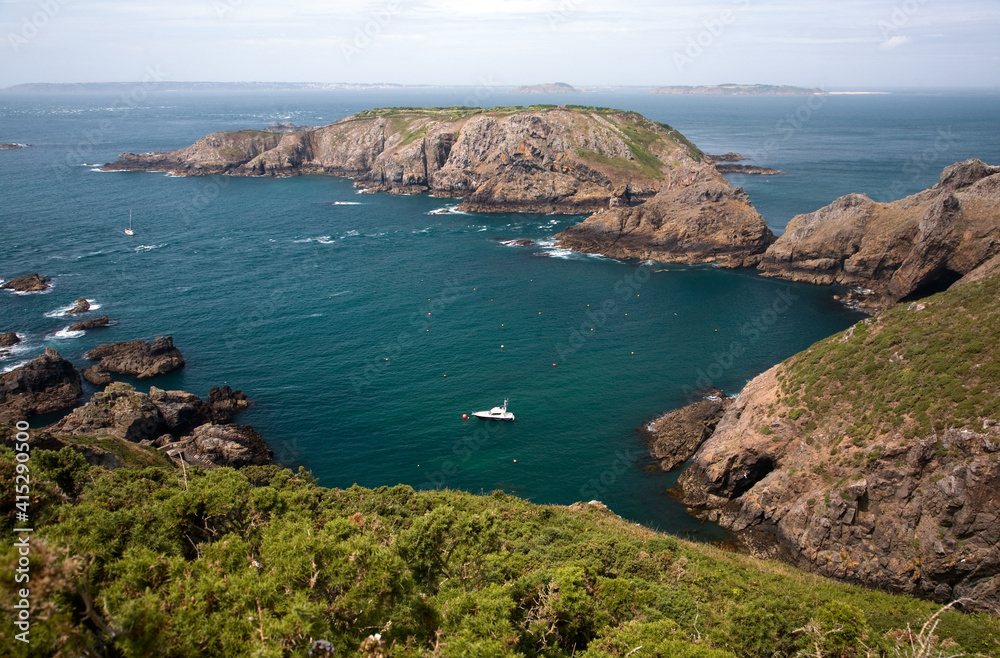 rugged coast hidden cove on Sark, Channel Islands