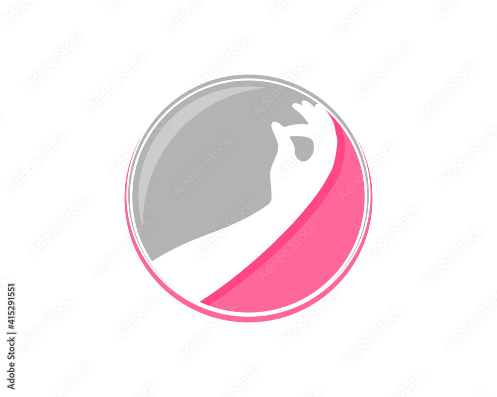 Meditation hand in the circle logo Meditation hand in the circle logo