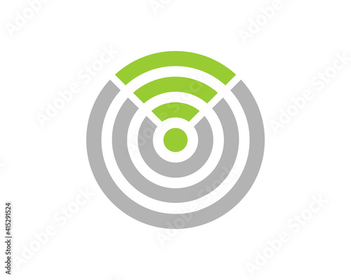 Internet connection symbol with circle stripe logo