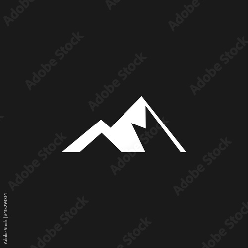 Simple Modern Mountain Logo Design Vector