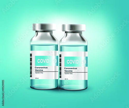 Creative design, vector background. Coronavirus vaccine. Virus vaccine bottle for covid-19 vaccination treatment. Vector illustration.