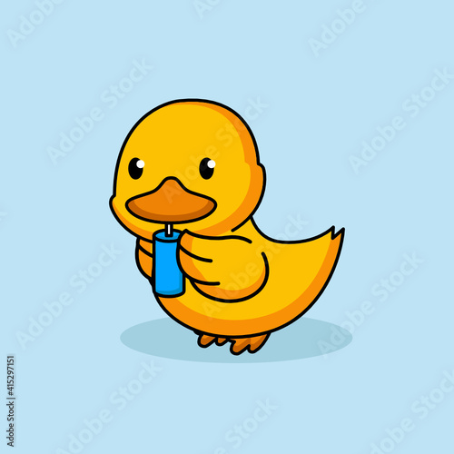 Cute baby duck mascot design
