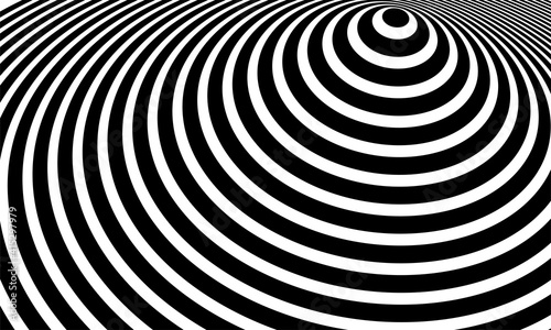 stock illustration abstract optical art illusion of striped geometric black white surface flowing like a part 4