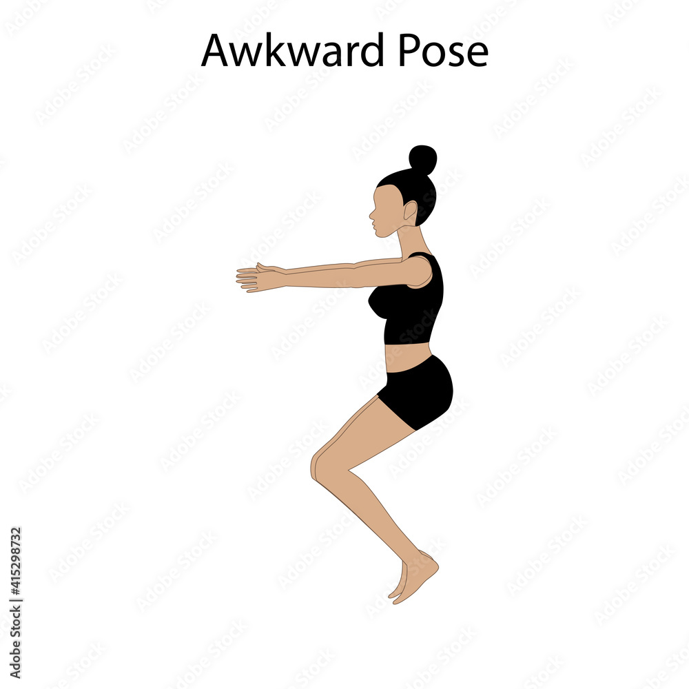 Awkward pose yoga workout. Healthy lifestyle vector illustration Awkward pose yoga workout. Healthy lifestyle vector illustration