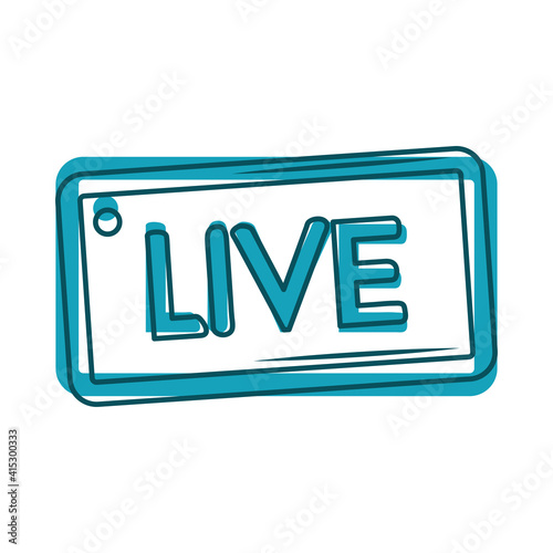 live webcast button technology blue design