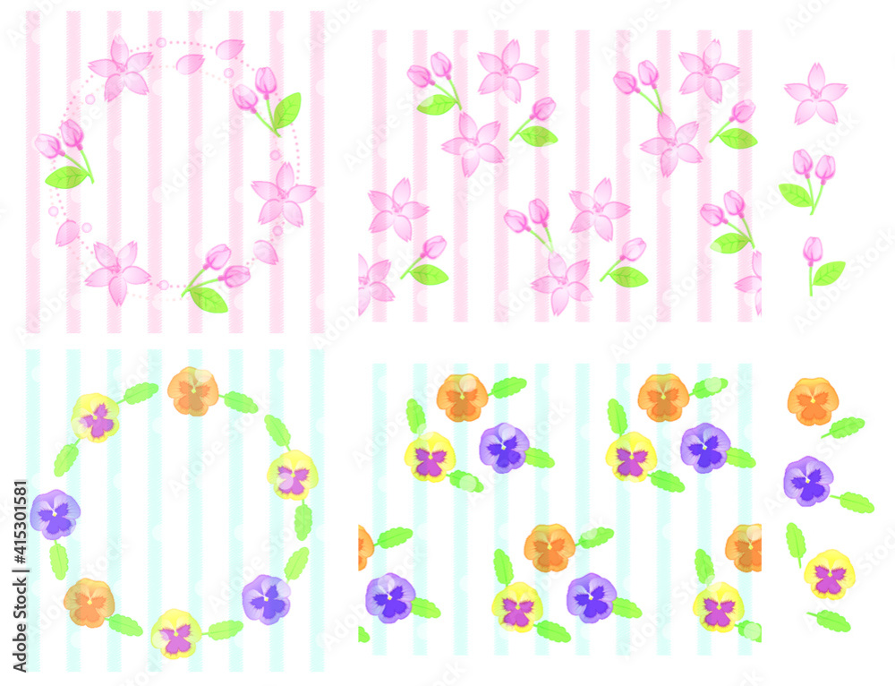 set of flowers set of flowers