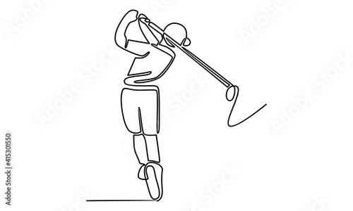 Continue line of golf player