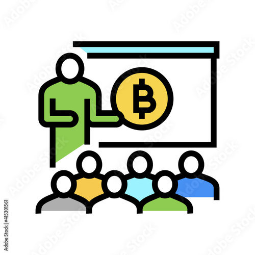 presentation ico color icon vector. presentation ico sign. isolated symbol illustration