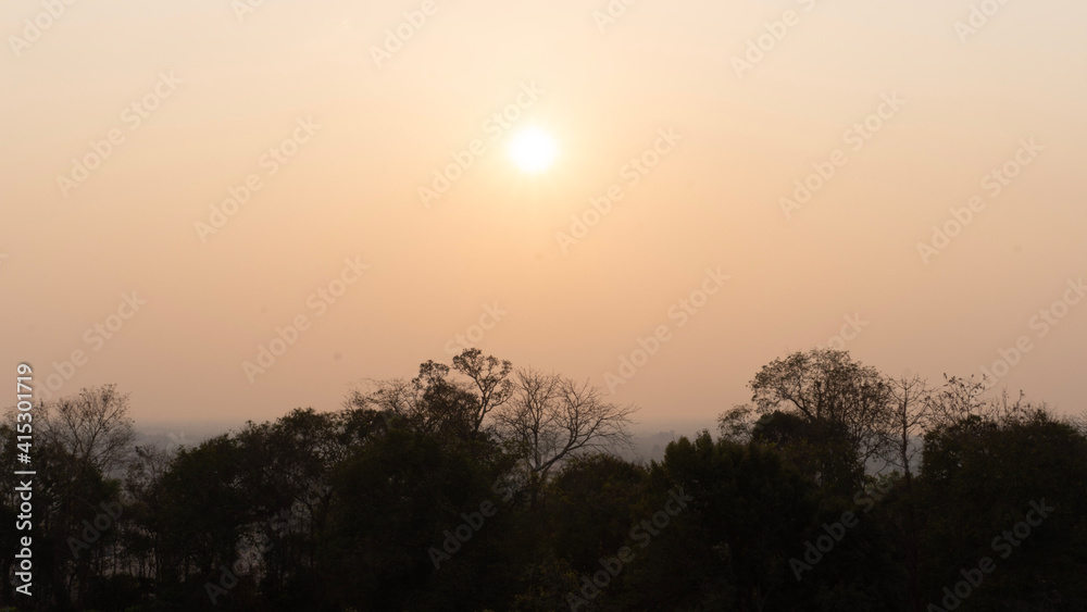 sunset in the mountains