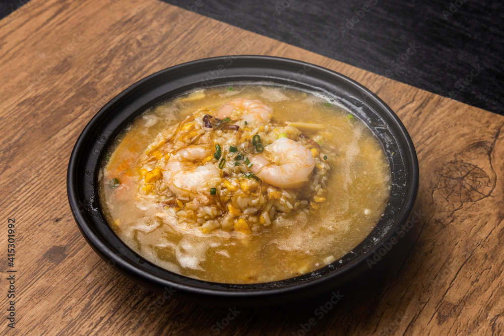 フカヒレあんかけ炒飯　Fried rice and Chinese shark fin soup 