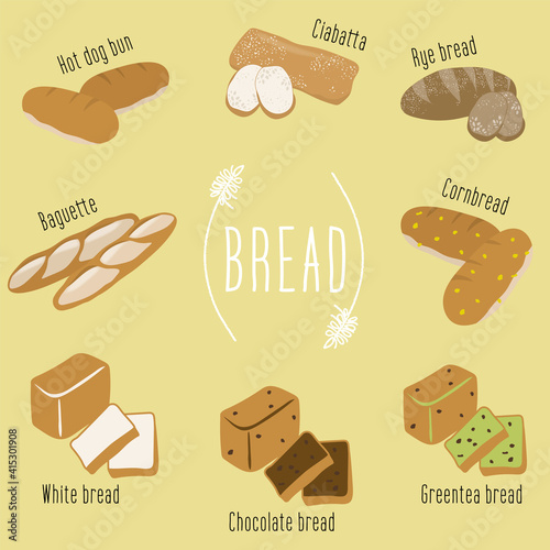 Assortment Bakery Graphic Illustration Design