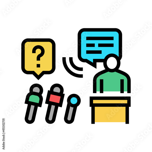 interview pr color icon vector. interview pr sign. isolated symbol illustration