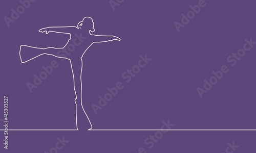 Silhouette of diver. Icon diver. The concept of sport diving. Thin line style. Place for text