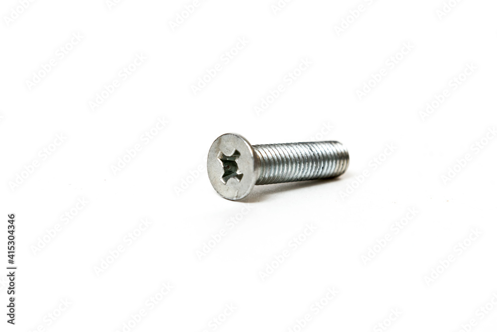 Metal bolt isolated on white background
