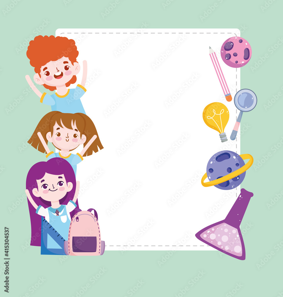 School cute students science test tube pencil cartoon School cute students science test tube pencil cartoon